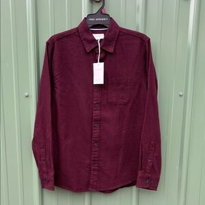 Men's Brushed Cotton Twill Shirt With Long Sleeves Size S